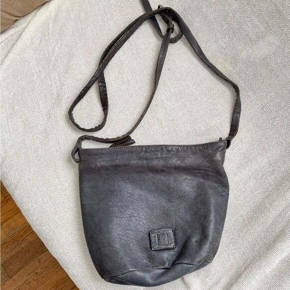 BIBA Spain Sheep Leather Bucket Bag Crossbody Bohemian Relaxed Hippie - Picture 1 of 11